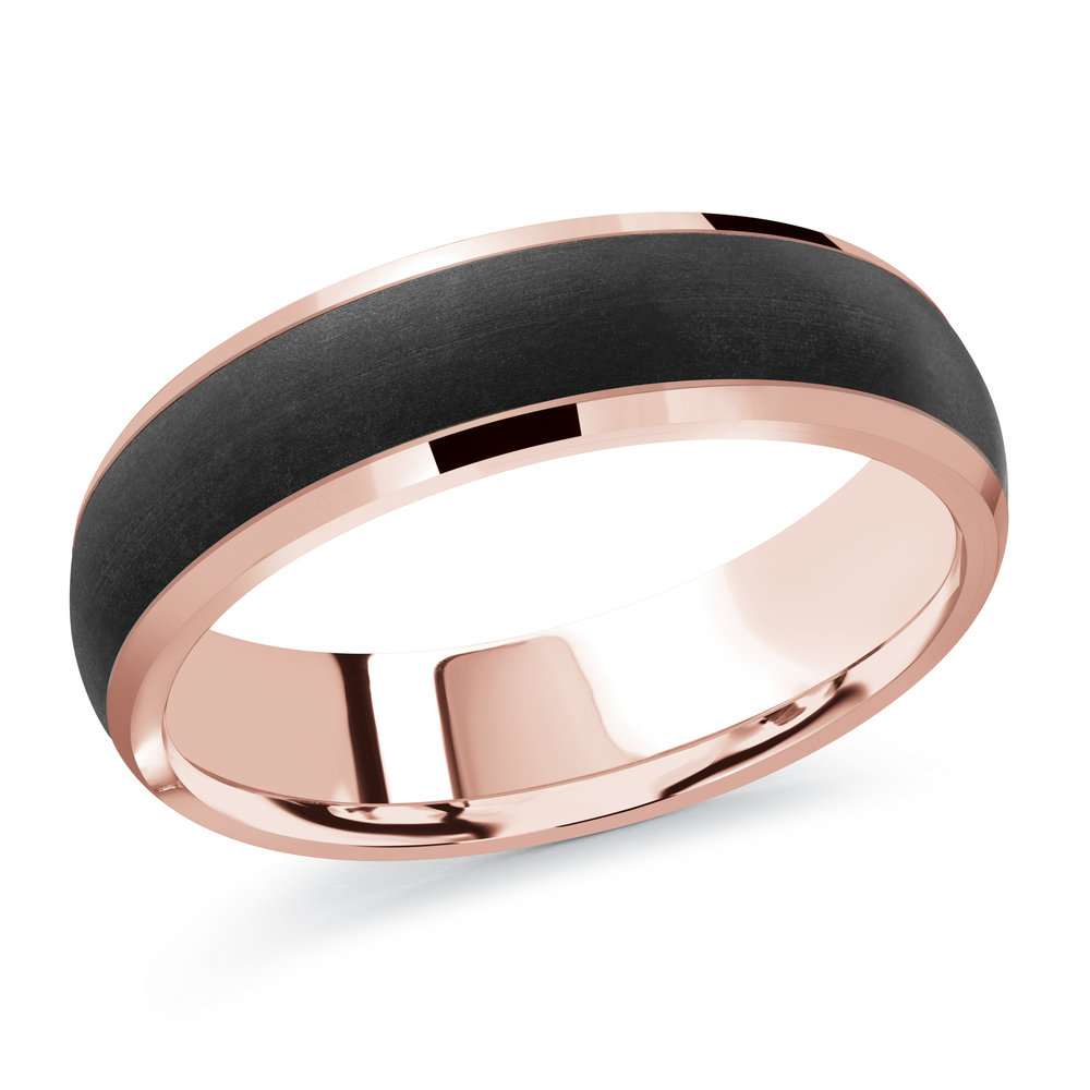 Pink Gold Men's Ring Size 6mm (MRDA-094-6P)