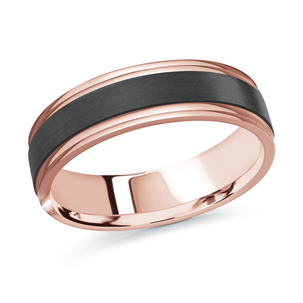 Pink Gold Men's Ring Size 6mm (MRDA-097-6P)
