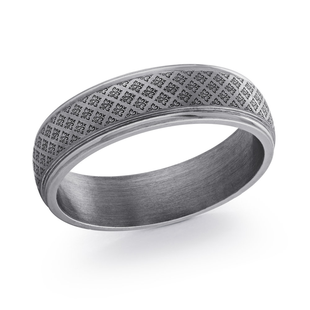 Grey Tantalum Men's Ring Size 6mm (TANT-015-6)