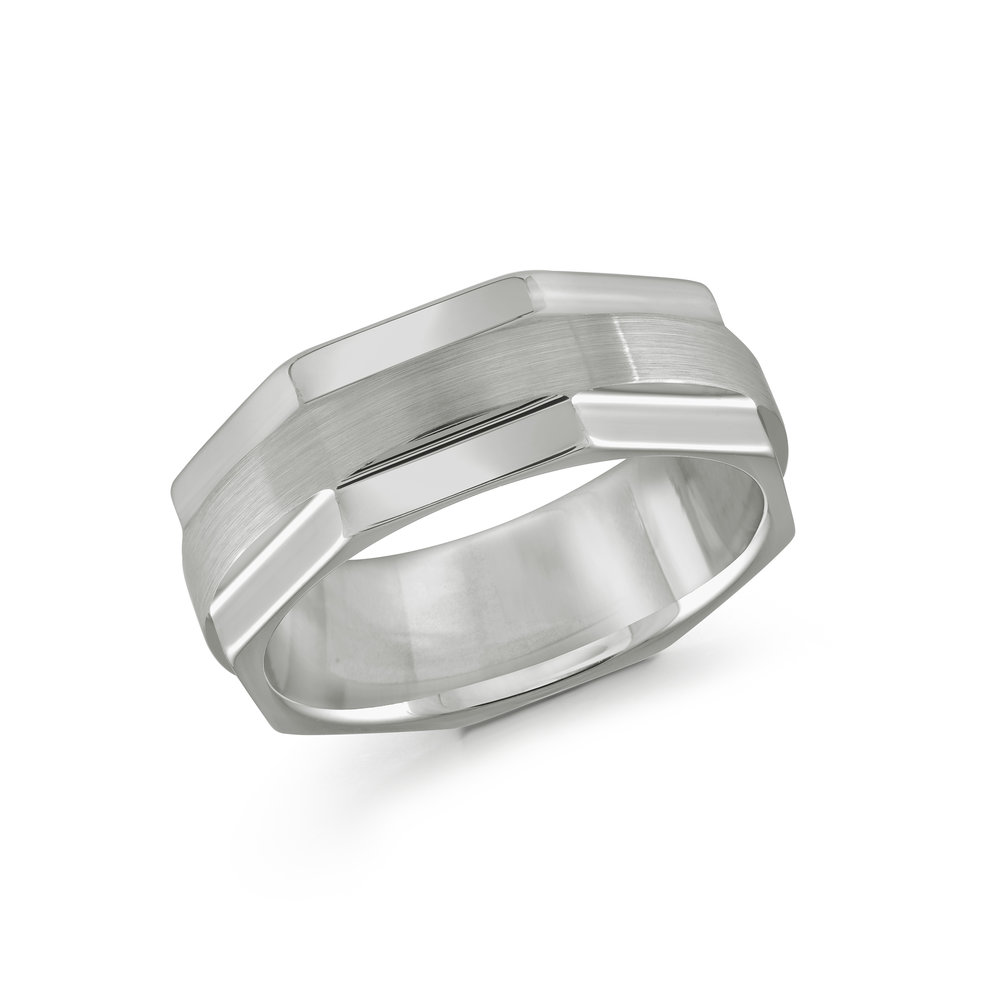 White Tungsten Men's Ring Size 8mm (TG-003)