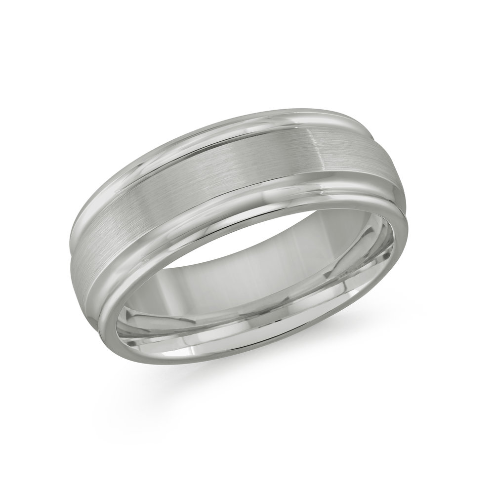 White Tungsten Men's Ring Size 8mm (TG-006)