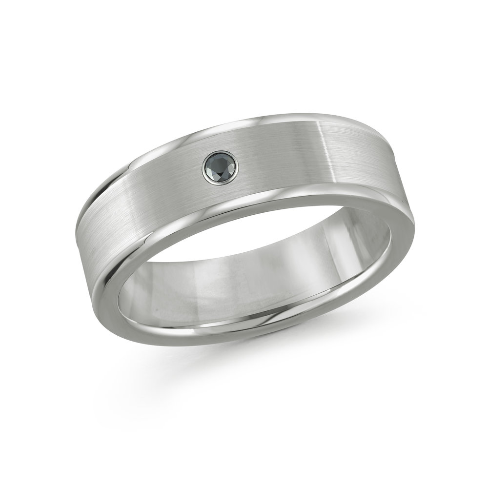 White Tungsten Men's Ring Size 8mm (TG-013D)