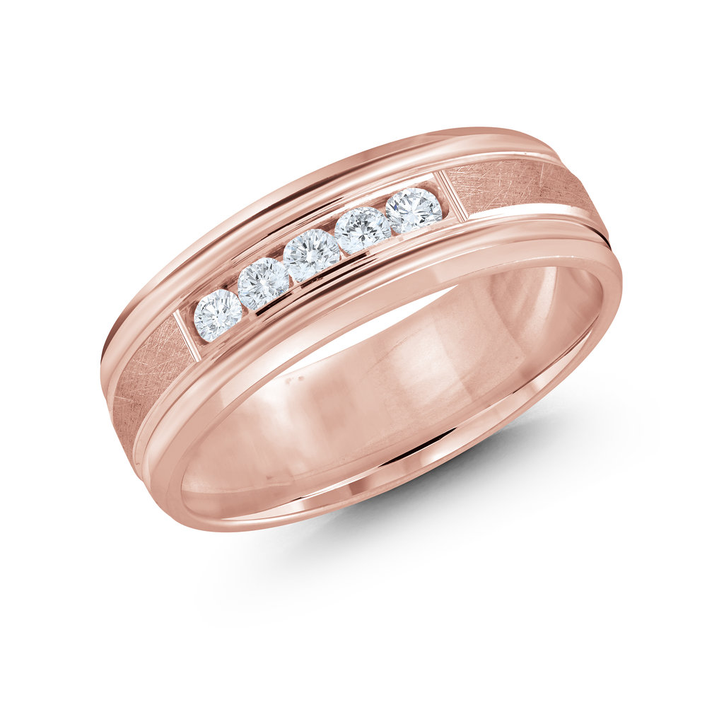 Pink Gold Men's Ring Size 7mm (JMD-471-7P25)