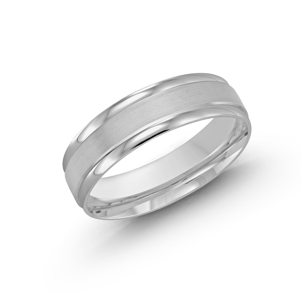 White Gold Men's Ring Size 6mm (LUX-031-6W)
