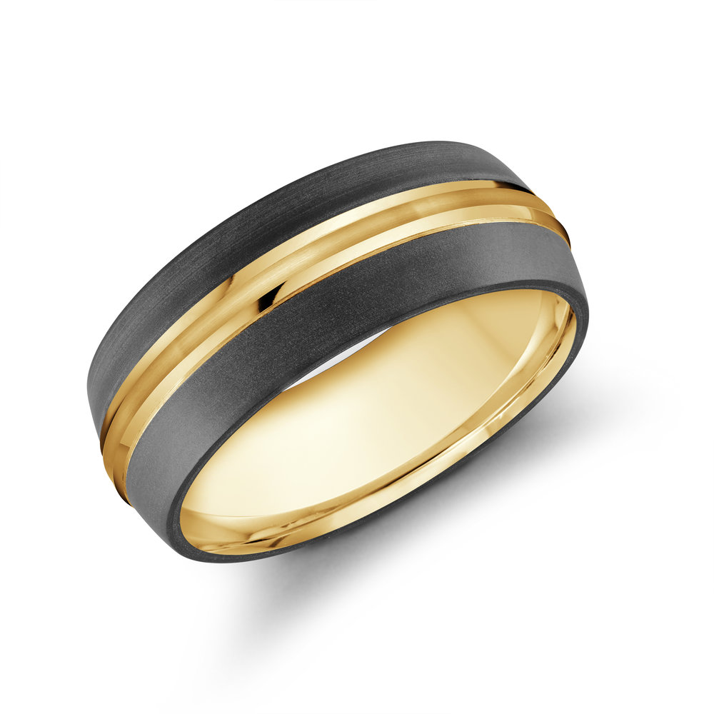 Yellow Gold Men's Ring Size 8mm (MRDA-026-8Y)