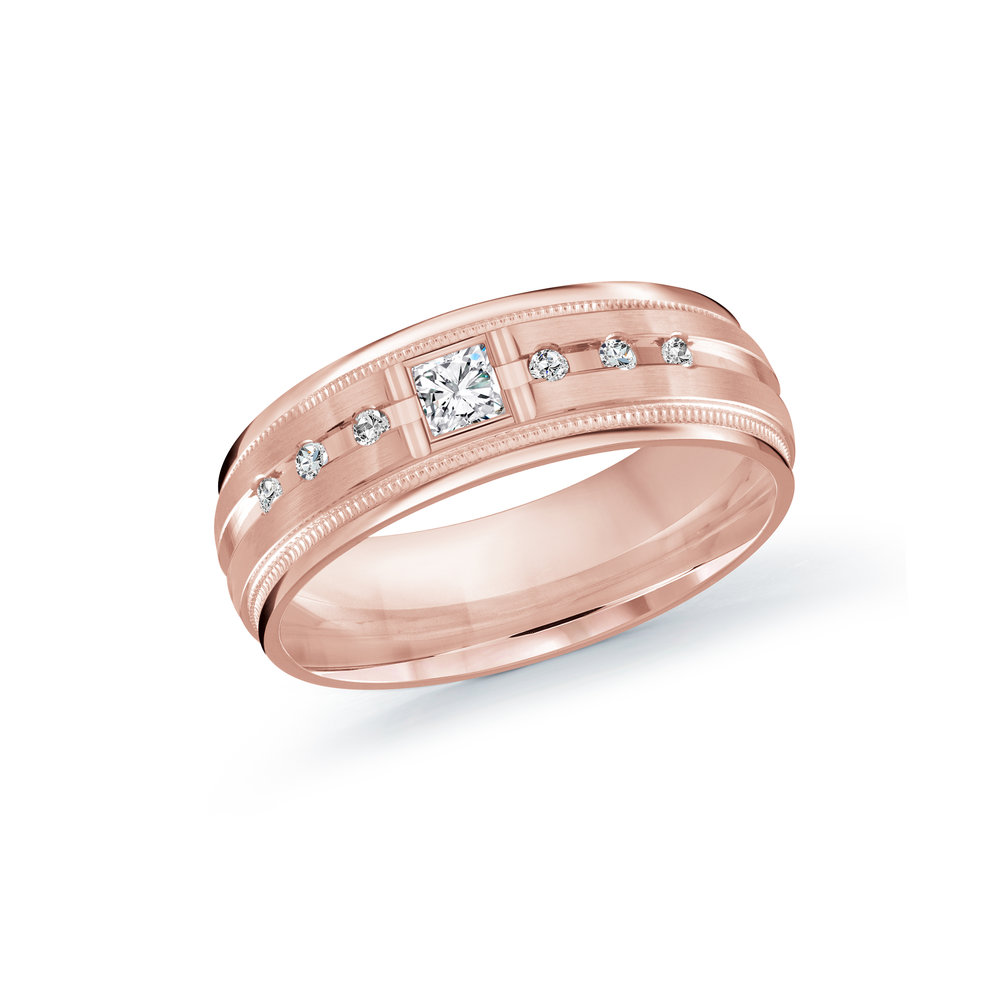 Pink Gold Men's Ring Size 7mm (JMD-503-7P20)