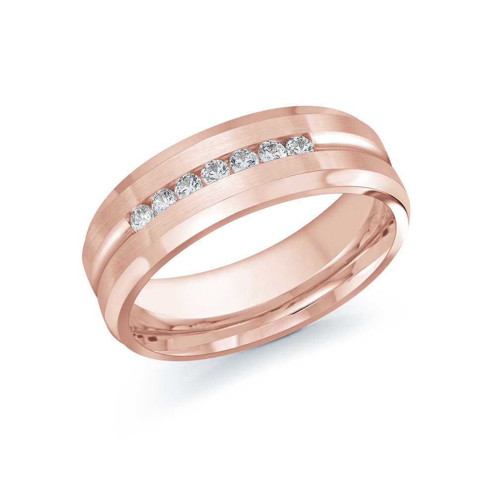 Pink Gold Men's Ring Size 7mm (JMD-599-7P25)