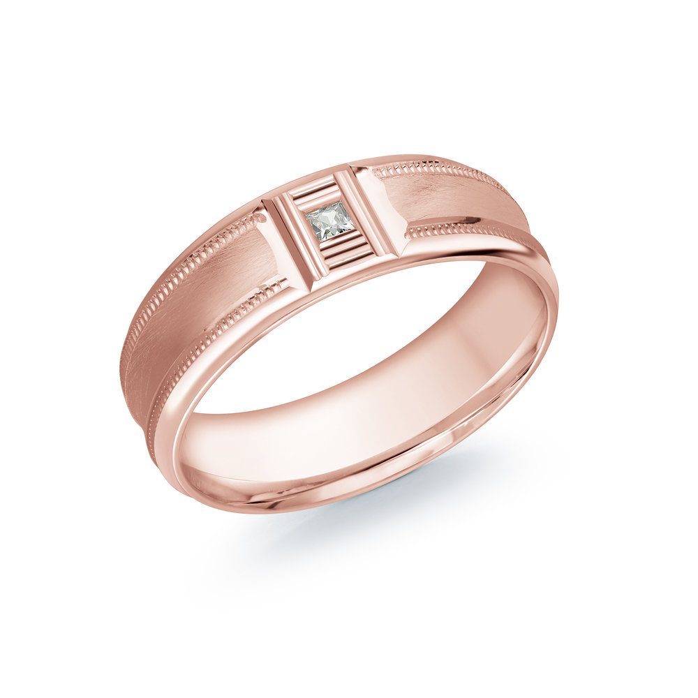 Pink Gold Men's Ring Size 7mm (JMD-688-7P5)