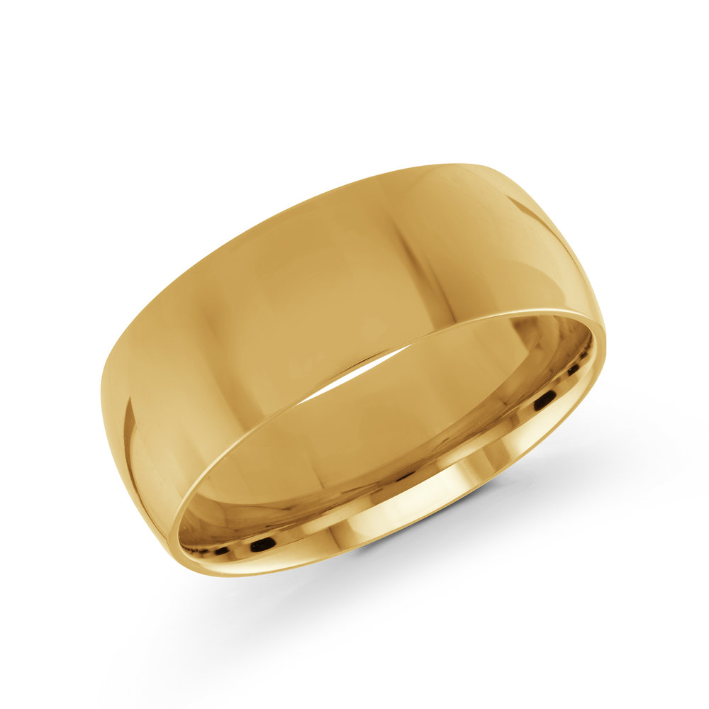 Yellow Gold Men's Ring Size 8mm (J-100-08YG)