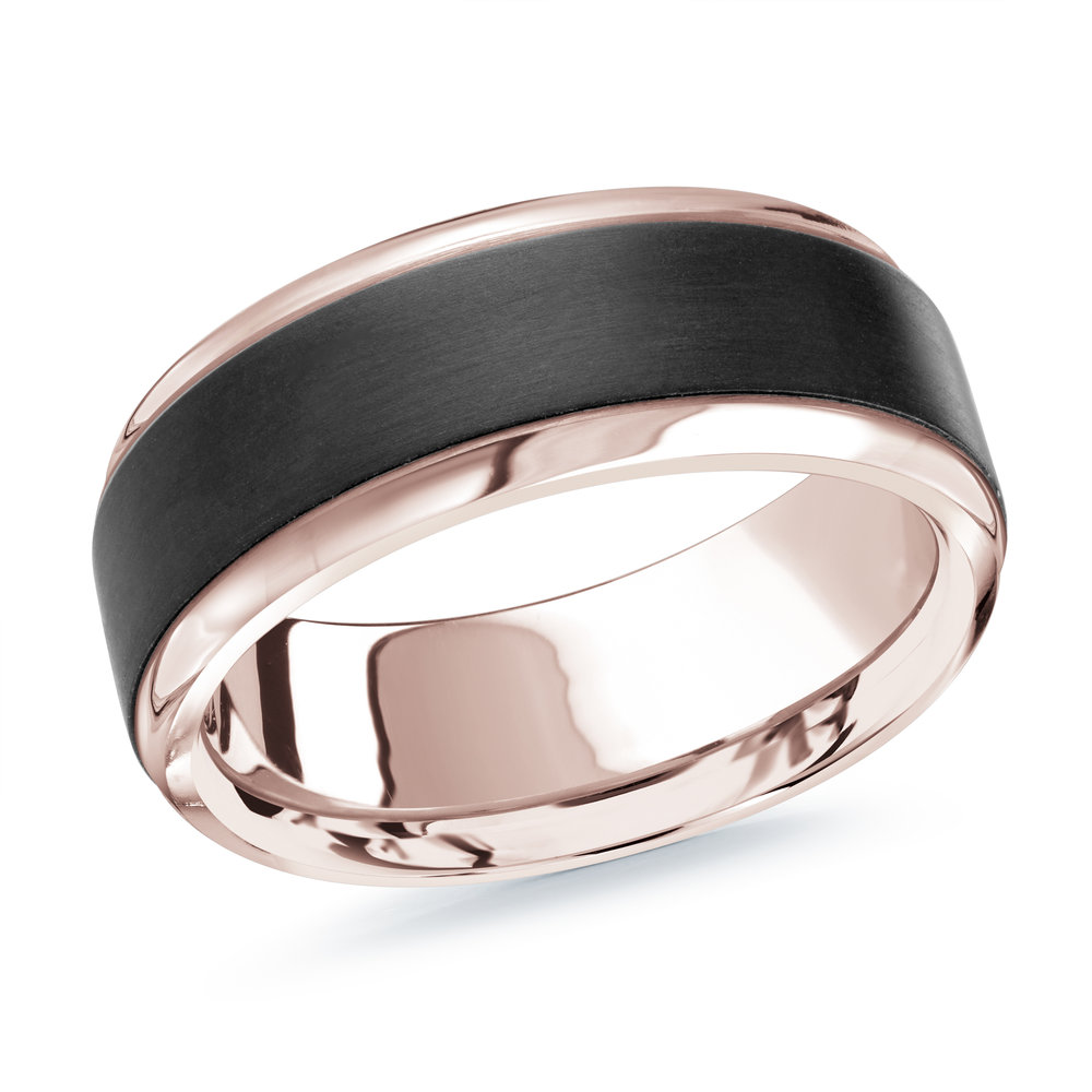 Pink Gold Men's Ring Size 8mm (MRDA-060-8P)