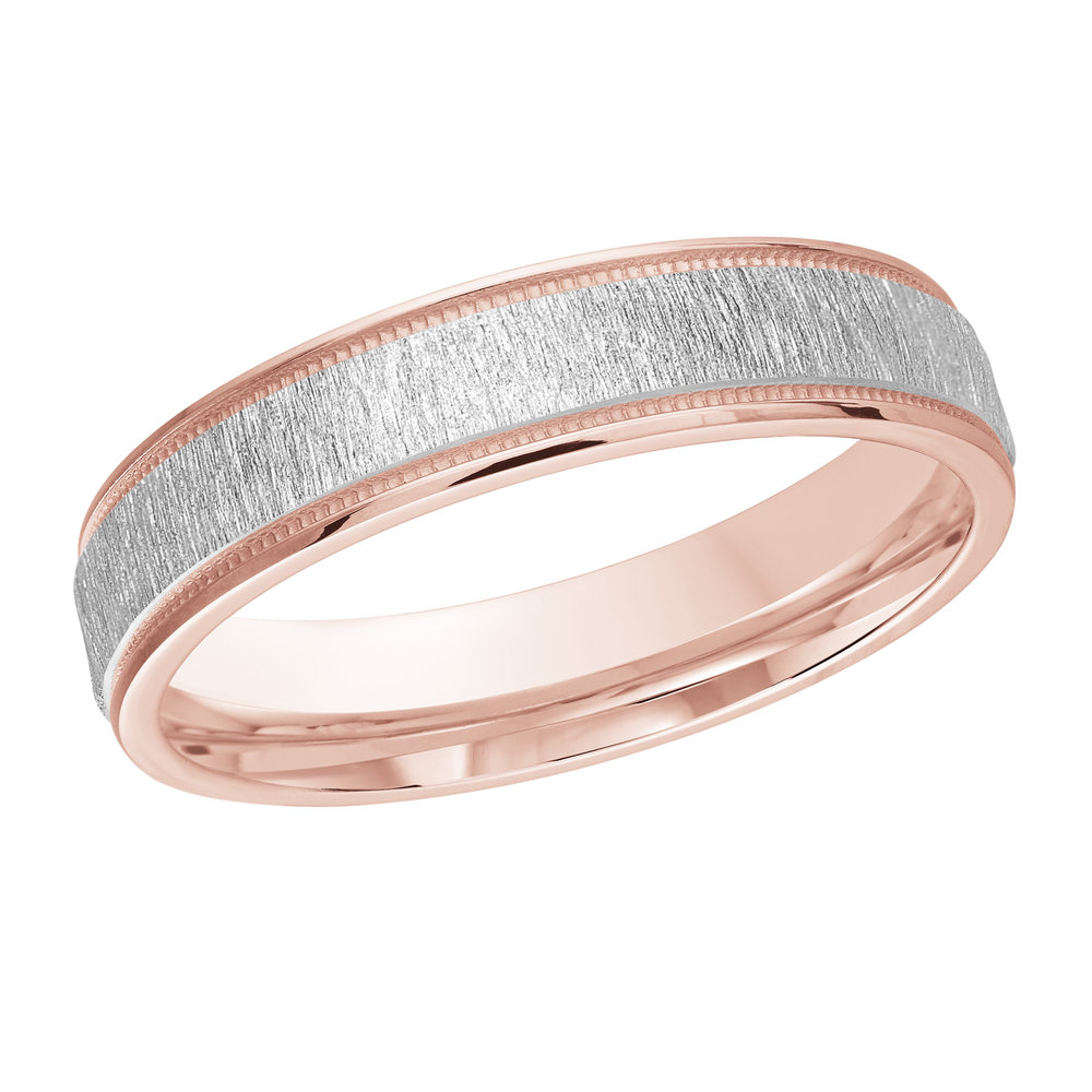 Pink/White Gold Men's Ring Size 6mm (M3-1174-6PW-03)